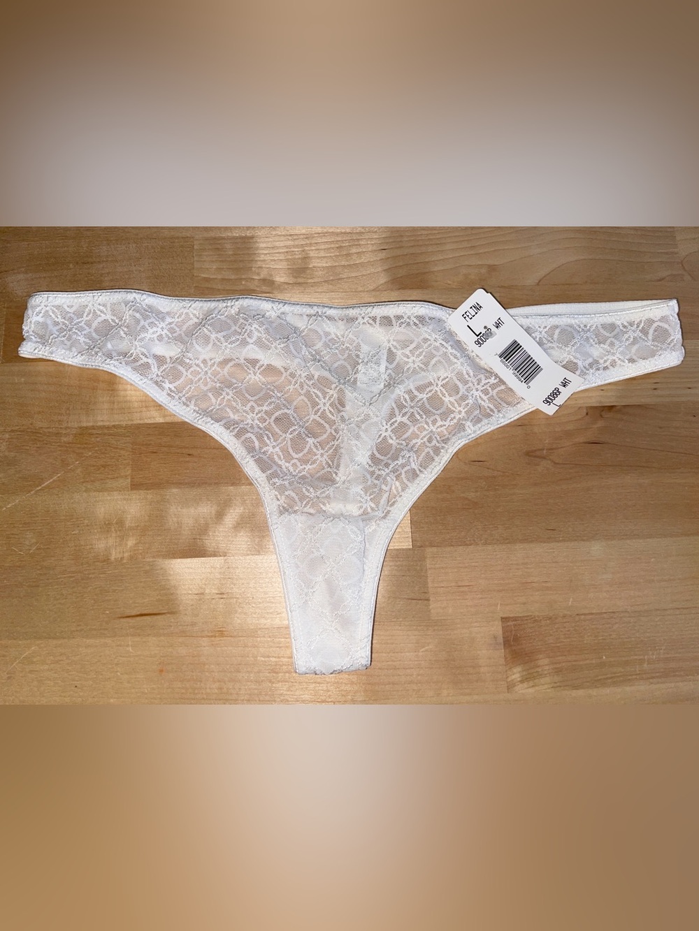 Vintage white lace thong panty